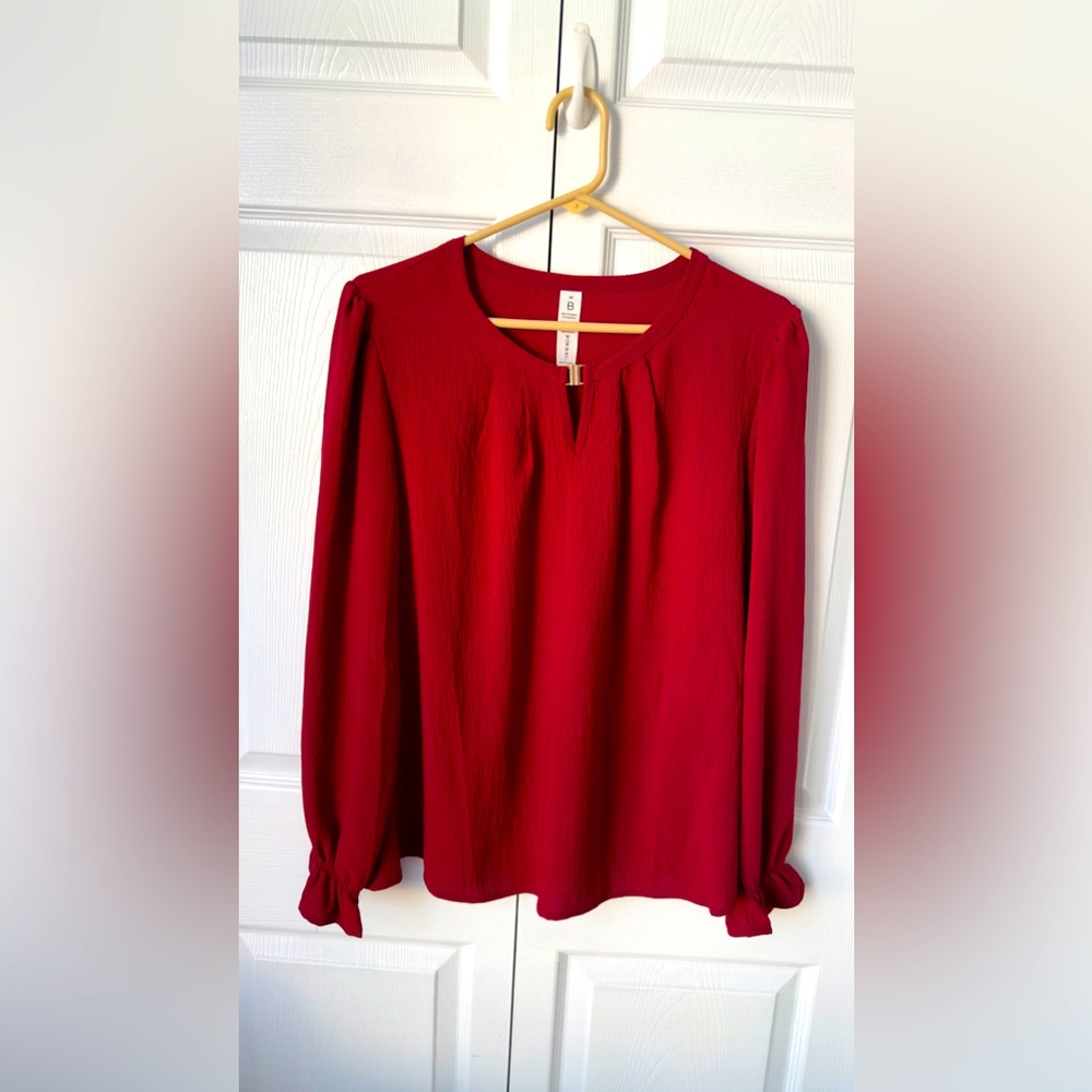 Women's, Long Sleeve Blouse, Red, M